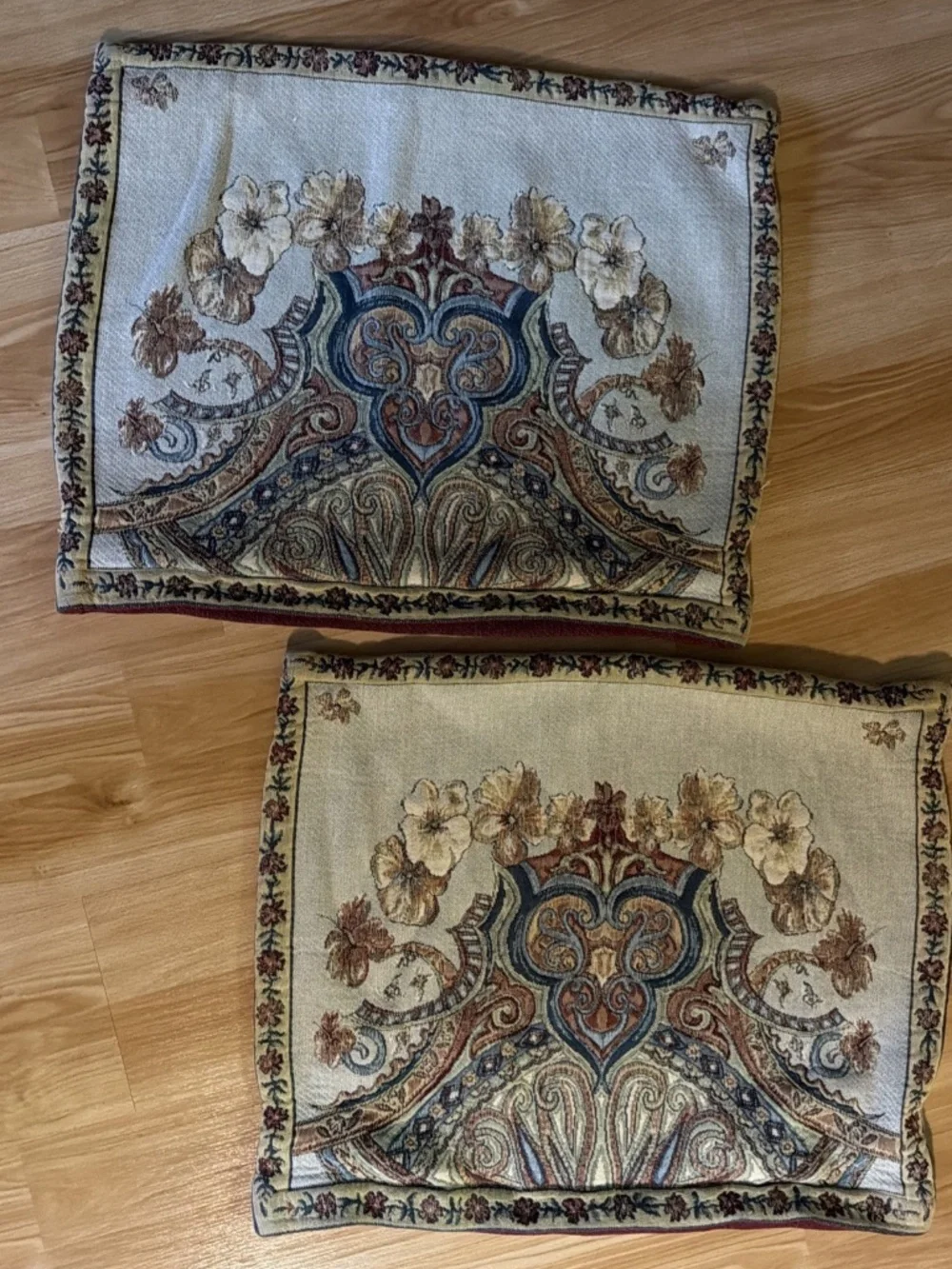 Soft Surroundings Tapestry Pillow Shams Set of 2 Floral Paisley